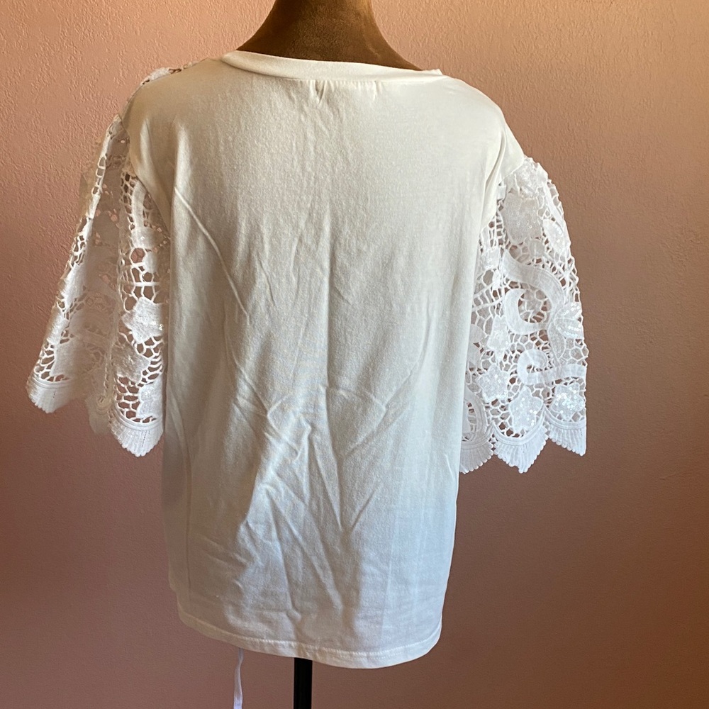 ON 12th Chic White Lace Women's Blouse - Picture 4 of 9